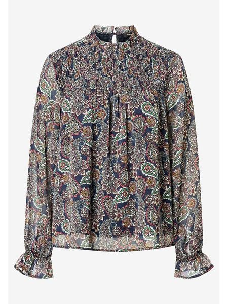 More & More Bluzka w kolorze granatowo-beżowym rozmiar: 34. Brązowe bluzki More & More, bez wzorów, bez kołnierzyka, bez ramiączek. Za 82.99 zł.