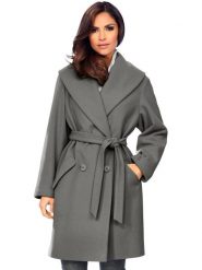 Heine Wełniany płaszcz w kolorze szarym rozmiar: 38. Szare płaszcze Heine, bez wzorów, z tkaniny, bez kaptura. Za 173.99 zł.