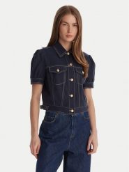 Guess Kurtka jeansowa W6GL08 W1804 Granatowy Regular Fit. Niebieskie kurtki Guess, xs, z aplikacjami, z jeansu, bez kaptura. Za 669.99 zł.