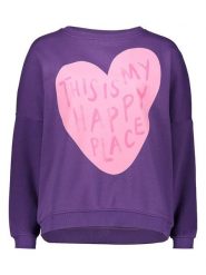 Miss goodlife Bluza "This is my happy place" w kolorze fioletowym rozmiar: S. Różowe bluzy miss goodlife, s, bez wzorów, z bawełny, bez kaptura. Za 202.50 zł.