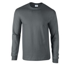 Ultra Bawełniana Koszulka Z Długim Rękawem Unisex Dla Dorosłych. Brązowe bluzki GILDAN, xl, bez wzorów, z bawełny, sportowe, bez kołnierzyka, bez ramiączek. Za 77.99 zł.