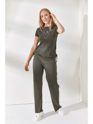 Olalook 2-częściowy zestaw w kolorze khaki rozmiar: M. Brązowe spodnie materiałowe Olalook, na co dzień, m, bez wzorów, z materiału. Za 70.24 zł.
