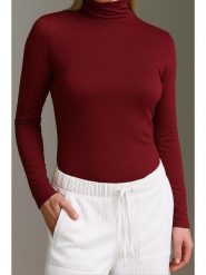 Cotton Candy Koszulka w kolorze bordowym rozmiar: M. Czerwone bluzki Cotton Candy, m, bez wzorów, bez kołnierzyka, bez ramiączek. Za 122.09 zł.