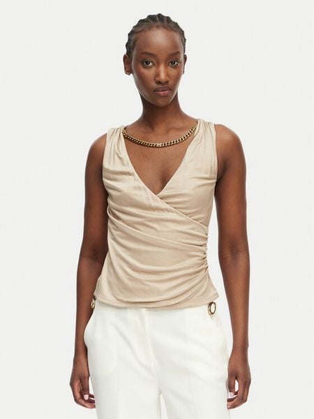 Marciano Guess Top G6GP11 K3617 Beżowy Slim Fit. Brązowe topy Marciano Guess, xxs, z aplikacjami, z wiskozy, bez kołnierzyka, bez ramiączek. Za 285.99 zł.