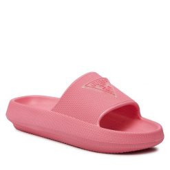 Klapki Guess. Czerwone klapki Guess, z aplikacjami, bez obcasa. Za 129.99 zł.