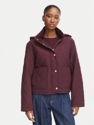 Tommy Hilfiger Kurtka przejściowa WW0WW51512 Bordowy Regular Fit. Czerwone kurtki TOMMY HILFIGER, s, bez wzorów, z bawełny, bez kaptura. Za 949.99 zł.