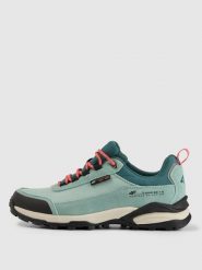4F Niskie buty trekkingowe HILLBORN z elementami zamszowymi damskie - turkusowe 38. Niebieskie trekkingi 4f, z tkaniny, trekkingowe. Za 349.99 zł.