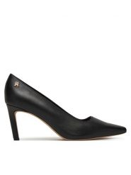 Tommy Hilfiger Szpilki Logo Pump Slanted Hl FW0FW08993 Czarny. Czarne szpilki TOMMY HILFIGER, bez wzorów, ze skóry, bez obcasa, na szpilce, bez zapięcia. Za 649.99 zł.