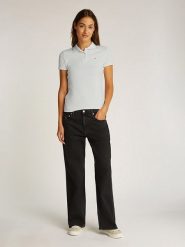 TOMMY JEANS Koszulka polo w kolorze białym rozmiar: XL. Białe koszulki polo Tommy Jeans, xl, bez wzorów, z jeansu, bez kołnierzyka, bez ramiączek. Za 171.68 zł.
