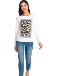 Heine Koszulka w kolorze białym rozmiar: 44. Białe bluzki Heine, bez wzorów, bez kołnierzyka, bez ramiączek. Za 34.99 zł.