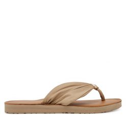 Japonki Tommy Hilfiger. Brązowe klapki TOMMY HILFIGER, bez wzorów, bez obcasa. Za 179.99 zł.