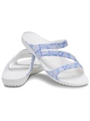Crocs Klapki "Kadee II" w kolorze błękitno-białym rozmiar: 39/40. Białe klapki Crocs, bez wzorów, z otwartym noskiem, bez obcasa. Za 140.86 zł.