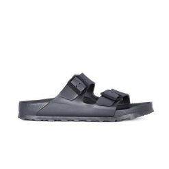 Klapki Birkenstock Arizona Eva. Szare klapki Birkenstock, bez wzorów, z materiału, bez obcasa. Za 359.00 zł.