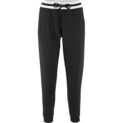 Spodnie dresowe z paskami, krótsze nogawki bonprix czarny. Czarne spodnie dresowe marki bonprix, w paski, z dresówki. Za 59.99 zł.