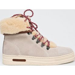 Gant - Botki. Brązowe botki GANT, bez wzorów, z materiału, z okrągłym noskiem, bez obcasa, na obcasie, bez zapięcia. W wyprzedaży za 499.90 zł.