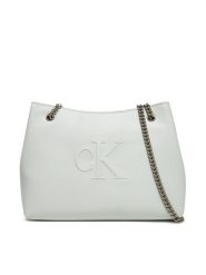 Calvin Klein Jeans Torebka Sculpted Chain Shoulder Bag LV04K3163G Szary. Szare torebki klasyczne Calvin Klein Jeans, bez wzorów, z jeansu, bez dodatków. Za 289.99 zł.