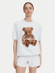 Guess T-Shirt O6BR03 Z1145 Niebieski jasny Regular Fit. Niebieskie t-shirty Guess, xl, z aplikacjami, z syntetyku, bez kołnierzyka, bez ramiączek. Za 234.99 zł.