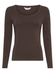 MOSS COPENHAGEN Koszulka "Kath" w kolorze brązowym rozmiar: M/L. Brązowe bluzki Moss Copenhagen, l, bez wzorów, bez kołnierzyka, bez ramiączek. Za 113.99 zł.