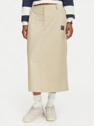 Reebok Spódnica midi Stefania RK25700CCW Beżowy Regular Fit. Brązowe spódnice Reebok, m, bez wzorów, z bawełny, midi. Za 299.99 zł.