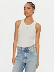 Calvin Klein Top Graphic K20K208065 Biały Slim Fit. Białe topy Calvin Klein, xs, bez wzorów, z bawełny, bez kołnierzyka, bez ramiączek. Za 119.99 zł.