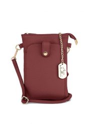 Anna Morellini Skórzana torebka "Erica" w kolorze bordowym na telefon - 14 x 21 x 1 cm rozmiar: onesize. Czerwone torby na ramię Anna Morellini, bez wzorów, z materiału, przez ramię, bez dodatków. Za 226.24 zł.