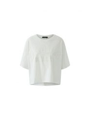 Oui Koszulka w kolorze białym rozmiar: 46. Białe bluzki Oui, bez wzorów, z bawełny, bez kołnierzyka, bez ramiączek. Za 152.99 zł.