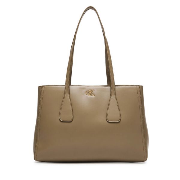 Torebka Calvin Klein. Brązowe torebki klasyczne Calvin Klein, bez wzorów, bez dodatków. Za 649.99 zł.