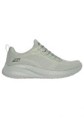 Kapcie SKECHERS BOBS SQUAD Zielony. Zielone obuwie domowe Skechers, bez wzorów, z materiału, bez zapięcia. Za 343.00 zł.