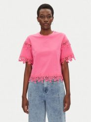 Morgan T-Shirt 251-DFUTUR M Różowy Regular Fit. Czerwone t-shirty Morgan, m, bez wzorów, z bawełny, bez kołnierzyka, bez ramiączek. Za 129.99 zł.