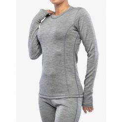 Bluza termoaktywna damska Sensor Merino Bold Tee LS. Szare bielizna sportowa Sensor, na zimę, bez wzorów, bez kaptura. Za 377.99 zł.