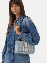 Guess Torebka Noelle II HWDL96 72210 Niebieski jasny. Niebieskie torebki klasyczne Guess, z aplikacjami, z materiału, bez dodatków. Za 525.99 zł.