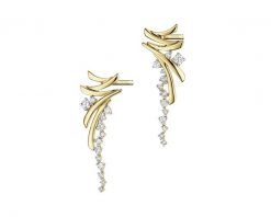 Kolczyki z żółtego złota z brylantami - 0,55 ct - próba 585. Żółte kolczyki Apart, z brylantem, złote. Za 6,690.00 zł.