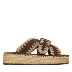 Espadryle Mou. Brązowe espadryle Mou, bez wzorów, bez obcasa, bez zapięcia. Za 899.99 zł.