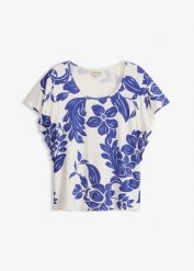 T-shirt z miękkiej mieszanki wiskozy. Białe t-shirty bonprix, bez wzorów, z wiskozy, bez kołnierzyka, bez ramiączek. Za 74.99 zł.