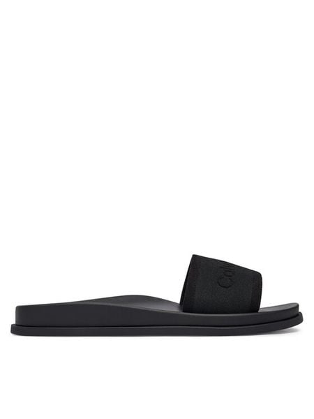Calvin Klein Klapki City Sandal Mule Webbing HW0HW02887 Czarny. Czarne klapki Calvin Klein, bez wzorów, z materiału, bez obcasa. Za 203.99 zł.