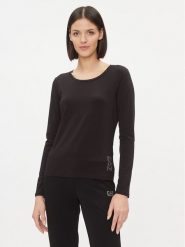 EA7 Emporio Armani Bluzka 6RTT01 TJFKZ 0200 Czarny Regular Fit. Czarne bluzki EA7 Emporio Armani, xs, bez wzorów, z bawełny, bez kołnierzyka, bez ramiączek. Za 169.99 zł.