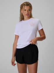 4F T-shirt regular z nadrukiem damski - biały M. Białe t-shirty 4f, m, bez wzorów, z bawełny, bez kołnierzyka, bez ramiączek. Za 59.99 zł.