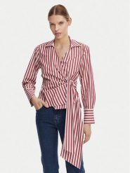 Tommy Hilfiger Bluzka WW0WW49650 Czerwony jasny Regular Fit. Czerwone bluzki TOMMY HILFIGER, bez wzorów, z bawełny, bez kołnierzyka, bez ramiączek. Za 529.99 zł.