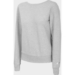 Bluza damska V-neck BLD703 - chłodny jasny szary melanż. Szare bluzy 4f, bez wzorów, z dzianiny, bez kaptura. Za 99.99 zł.