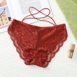 Figi koronkowe z paskami na co dzień i na specjalne okazje Milou. Brązowe figi Intica, s, bez wzorów, z koronki. Za 59.00 zł.