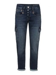 Herrlicher Dżinsy - Slim fit - w kolorze granatowym rozmiar: W28. Niebieskie jeansy Herrlicher, bez wzorów, z podwyższonym stanem. Za 132.05 zł.