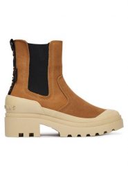 Pepe Jeans Sztyblety Hale Chelsea W PLS500005 Brązowy. Brązowe botki Pepe Jeans, bez wzorów, z jeansu, bez obcasa, na płaskiej podeszwie, bez zapięcia. Za 499.99 zł.