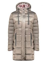 Geographical Norway Płaszcz pikowany "Bulli" w kolorze szarobrązowym rozmiar: L. Brązowe płaszcze Geographical Norway, l, bez wzorów, bez kaptura. Za 280.44 zł.