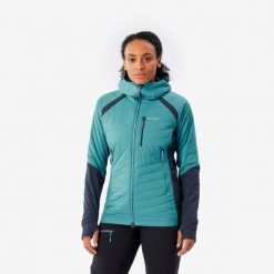 Kurtka alpinistyczna hybrydowa damska Simond Sprint. Niebieskie kurtki narciarskie SIMOND, s, bez wzorów, z materiału, z kapturem, do biegania. Za 329.99 zł.