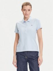 Gant Polo Sheild 4200870 Błękitny Slim Fit. Niebieskie koszulki polo GANT, m, bez wzorów, z bawełny, bez kołnierzyka, bez ramiączek. Za 329.99 zł.