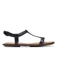 Clarks Skórzane sandały "Jemsa Style" w kolorze czarnym rozmiar: 40. Czarne sandały Clarks, bez wzorów, klasyczne, z otwartym noskiem, bez obcasa, bez zapięcia. Za 198.10 zł.