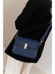 Lia Biassoni Skórzana torebka w kolorze granatowym - 22 x 16 x 7 cm rozmiar: onesize. Niebieskie torby na ramię Lia Biassoni, bez wzorów, z materiału, na ramię, bez dodatków. Za 295.99 zł.