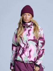 Kurtka narciarska damska - Arty - Ocieplana 2L - Tie-dye różowym i wielokolorowy. Zielone kurtki narciarskie POEDERBAAS, l, bez wzorów, z materiału, z kapturem, narciarskie. Za 915.52 zł.