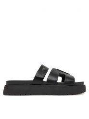 DeeZee Klapki HY69916-2 Czarny. Czarne klapki DeeZee, bez wzorów, z materiału, bez obcasa. Za 119.99 zł.