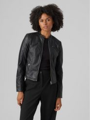 Vero Moda Kurtka z imitacji skóry Favodona 10288555 Czarny Regular Fit. Czarne kurtki Vero Moda, xs, bez wzorów, ze skóry, bez kaptura. Za 189.99 zł.